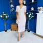 Feara Embellished Lace Occasion Midi Dress Pink