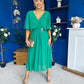 Nancy Cape Detailed Midi Dress Jade Green