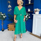 Nancy Cape Detailed Midi Dress Jade Green