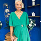 Nancy Cape Detailed Midi Dress Jade Green