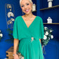 Nancy Cape Detailed Midi Dress Jade Green