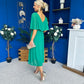 Nancy Cape Detailed Midi Dress Jade Green