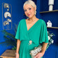 Nancy Cape Detailed Midi Dress Jade Green