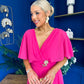 Nancy Cape Detailed Midi Dress Fuchsia