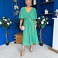 Nancy Cape Detailed Midi Dress Emerald
