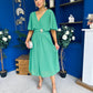 Nancy Cape Detailed Midi Dress Emerald