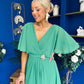 Nancy Cape Detailed Midi Dress Emerald