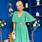 Nancy Cape Detailed Midi Dress Emerald