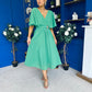 Nancy Cape Detailed Midi Dress Emerald