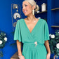 Nancy Cape Detailed Midi Dress Emerald