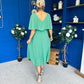 Nancy Cape Detailed Midi Dress Emerald