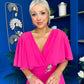 Nancy Cape Detailed Midi Dress Fuchsia