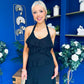 Cherie Frill Detail Halterneck Midi Dress Black