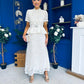 Melody Floral Lace Top & Skirt Set Cream