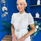 Melody Floral Lace Top & Skirt Set Cream