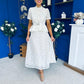 Melody Floral Lace Top & Skirt Set Cream