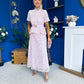 Melody Floral Lace Top & Skirt Set Pink