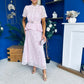 Melody Floral Lace Top & Skirt Set Pink