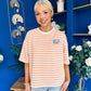 Orna Casual Striped T-Shirt Peach