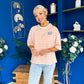 Orna Casual Striped T-Shirt Peach