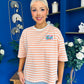 Orna Casual Striped T-Shirt Peach