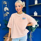 Orna Casual Striped T-Shirt Peach