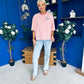Orna Casual Striped T-Shirt Pink