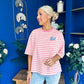 Orna Casual Striped T-Shirt Pink