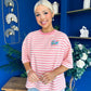 Orna Casual Striped T-Shirt Pink