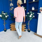 Orna Casual Striped T-Shirt Pink