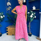 Gerri Sleeveles Midi Dress Leopard Fuchsia