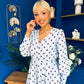 Avril Pleat Detail Midi Dress Coco Polka Blue