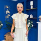 Caroline Frill Top & Lace Hem Skirt Set Yellow