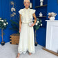 Caroline Frill Top & Lace Hem Skirt Set Yellow