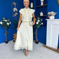 Caroline Frill Top & Lace Hem Skirt Set Yellow