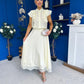 Caroline Frill Top & Lace Hem Skirt Set Yellow