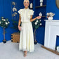 Caroline Frill Top & Lace Hem Skirt Set Yellow