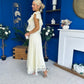 Caroline Frill Top & Lace Hem Skirt Set Yellow