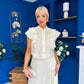 Caroline Frill Top & Lace Hem Skirt Set Yellow