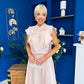 Caroline Frill Top & Lace Hem Skirt Set Pink