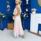 Caroline Frill Top & Lace Hem Skirt Set Pink