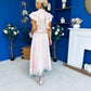 Caroline Frill Top & Lace Hem Skirt Set Pink