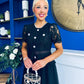 Catherine Lace & Tulle Occasion Dress Black