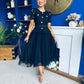 Catherine Lace & Tulle Occasion Dress Black