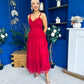 Rylan Layered Tulle Occasion Dress Ruby