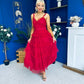 Rylan Layered Tulle Occasion Dress Ruby
