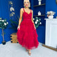 Rylan Layered Tulle Occasion Dress Ruby