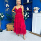 Rylan Layered Tulle Occasion Dress Ruby