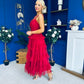 Rylan Layered Tulle Occasion Dress Ruby