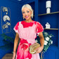 Naoise Frill Sleeve Midi Dress Floral Pink